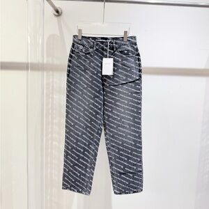 🚩steal authentic Alexander Wang Black and White Logo Jeans